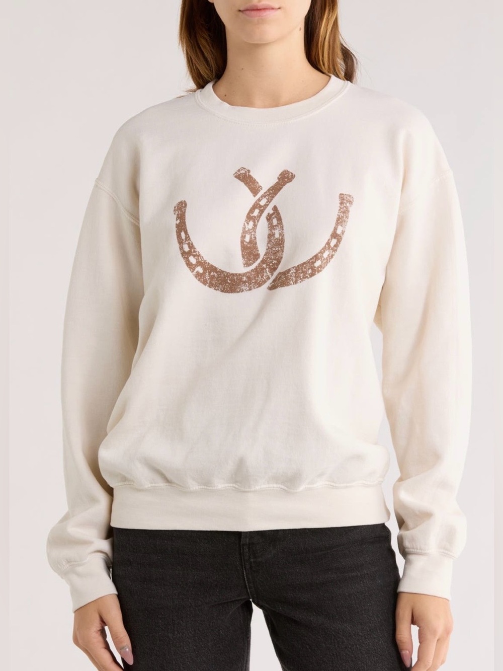 Project Social T | Double Horseshoe Crewneck Sweatshirt size Large
